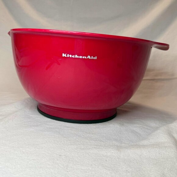 KitchenAid Red Mixing Bowl 4.5-Quart Pour Spout Handle Slip Resistant - Picture 3 of 6